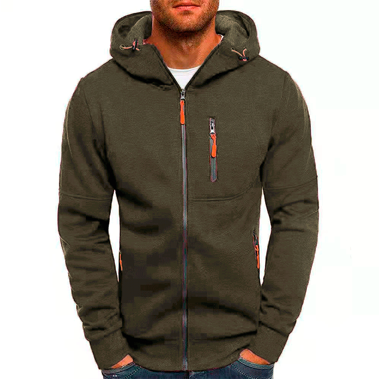 Olley™ - Herrhoodie | Huvtröja med dragkedja och fleece