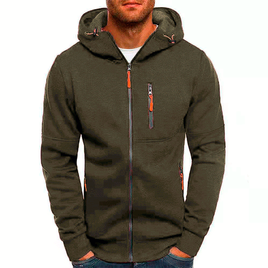 Olley™ - Herrhoodie | Huvtröja med dragkedja och fleece